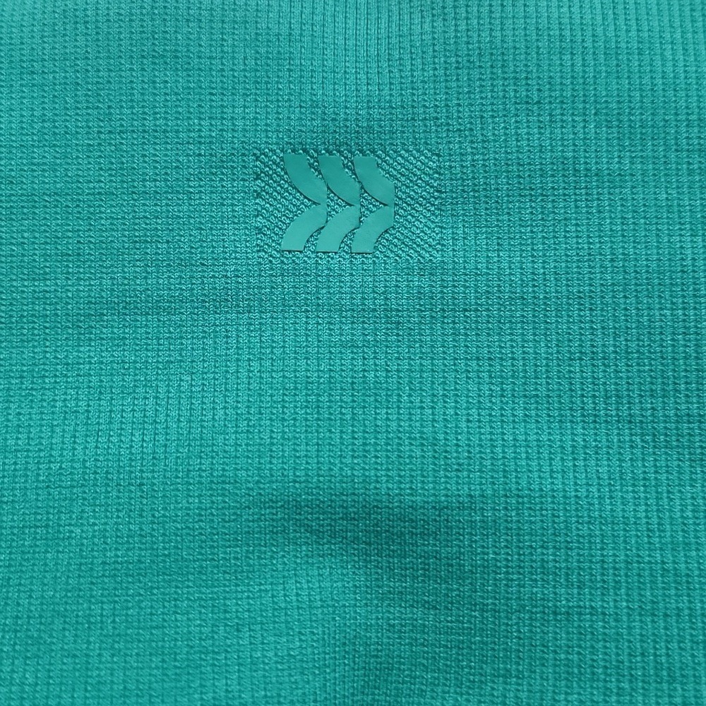 Boho Sporty Ribbed Long Biker Shorts Medium Bright Green Athletic Pilates Gym - Picture 3 of 3